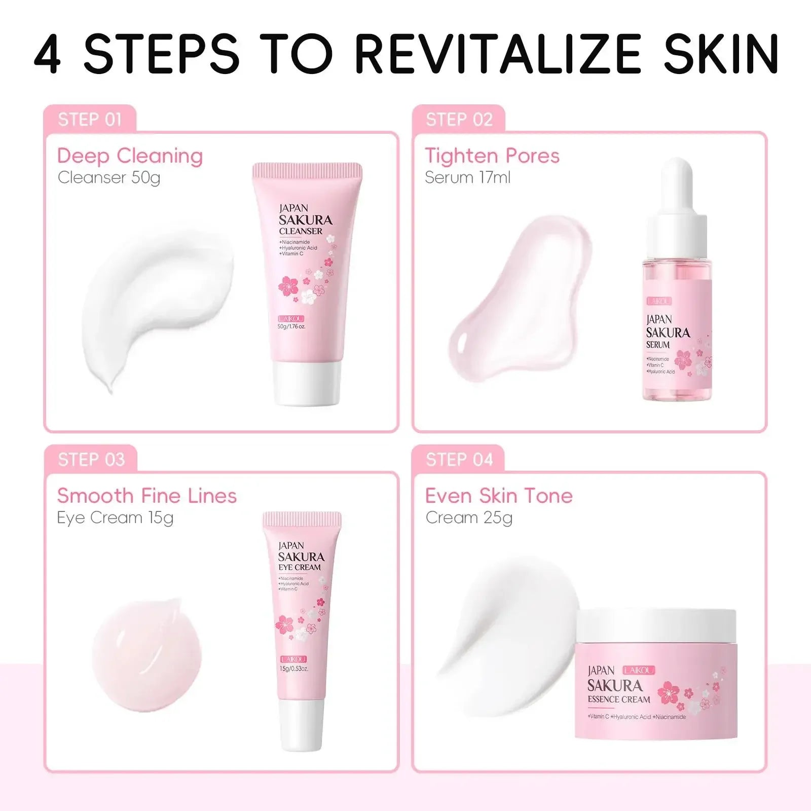 Sakura Skincare Set 4pcs
